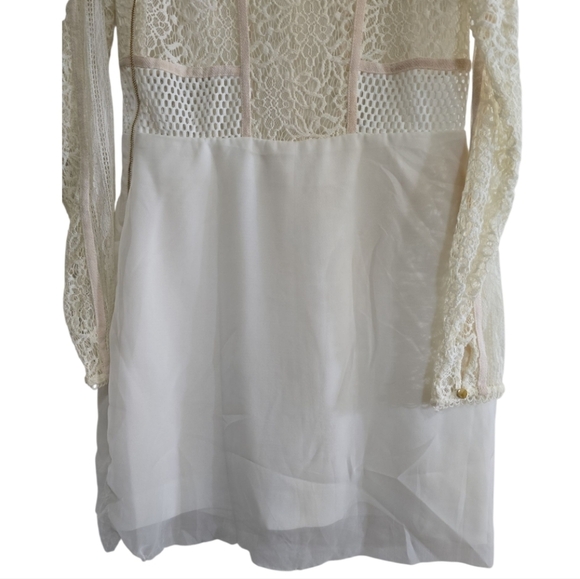 NWT Three Floor Contemporary Lace Multi Media Dress 8 Faux Wrap Skirt - Picture 9 of 12